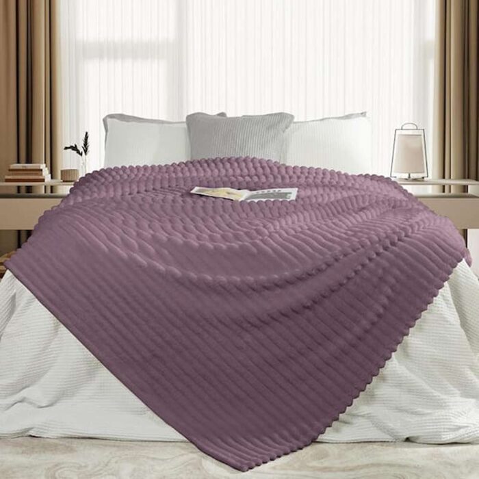 1 PC Sea Mist Purple Unthemed Winter Warm Throw Blanket-Super Soft Cozy Fleece Thick Sherpa Blanket Plush-Twin